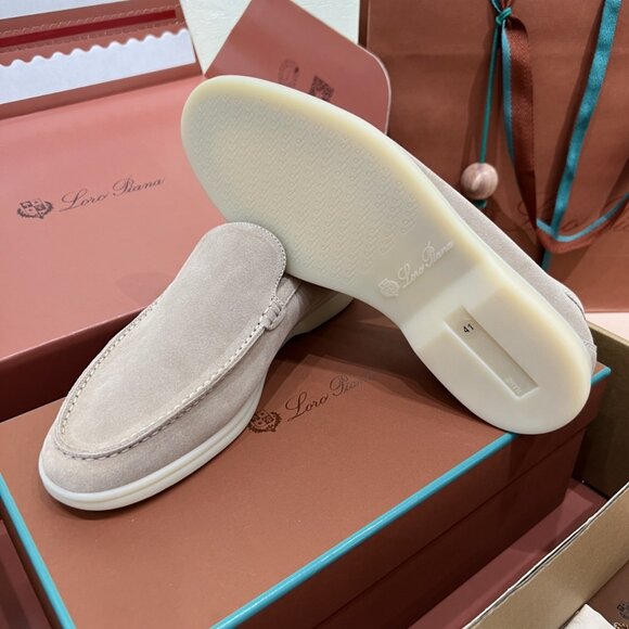 Loro Piana Beige Suede Boat Shoes - Picture 9 of 9